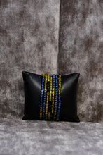 Load image into Gallery viewer,  The Bajan flag features ultramarine, gold, and black, representing the sea, sand, and people's resilience and pride