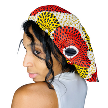 Load image into Gallery viewer, Satin Lined African Print Bonnet: Sakyiwaa