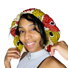 Load image into Gallery viewer, Satin Lined African Print Bonnet: Sakyiwaa