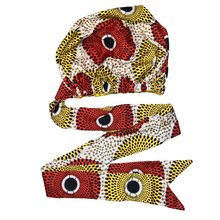 Load image into Gallery viewer, Ankara Satin Lined Bonnet with Long Ribbon: Akokɔsradeɛ (Yellow)