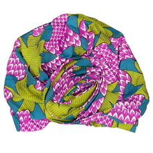 Load image into Gallery viewer, Satin Lined African Print Turban