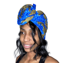 Load image into Gallery viewer, Satin Lined African Print Turban