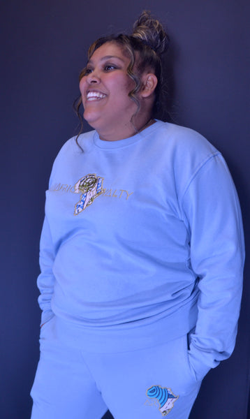 African Royalty Forever Crew Neck (Baby Blue)
