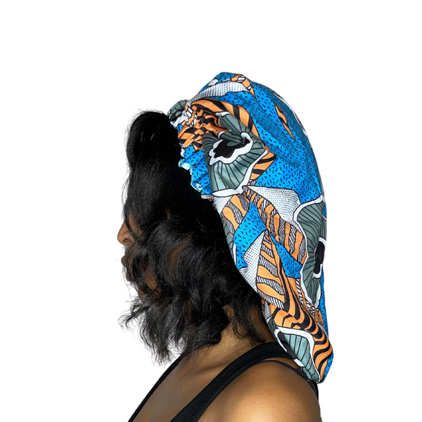 Satin Lined African Print Bonnet: Nana Yaa